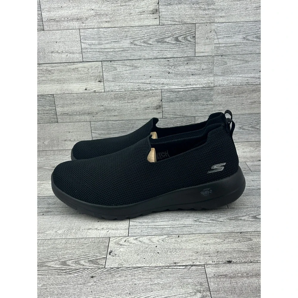 Skechers Go Walk Joy Stretch Fit Black Slip On Shoes 124187W Womens Sz 9.5 Wide
